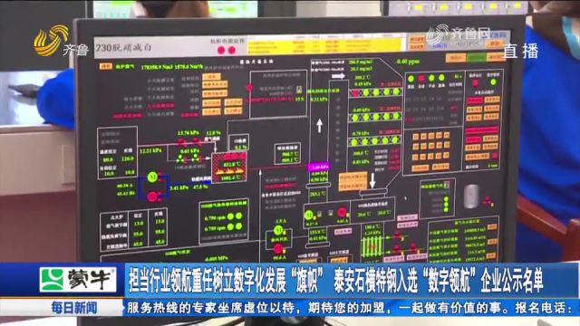 泰安市唯一入选!泰安石横特钢入选“数字领航”企业公示名单