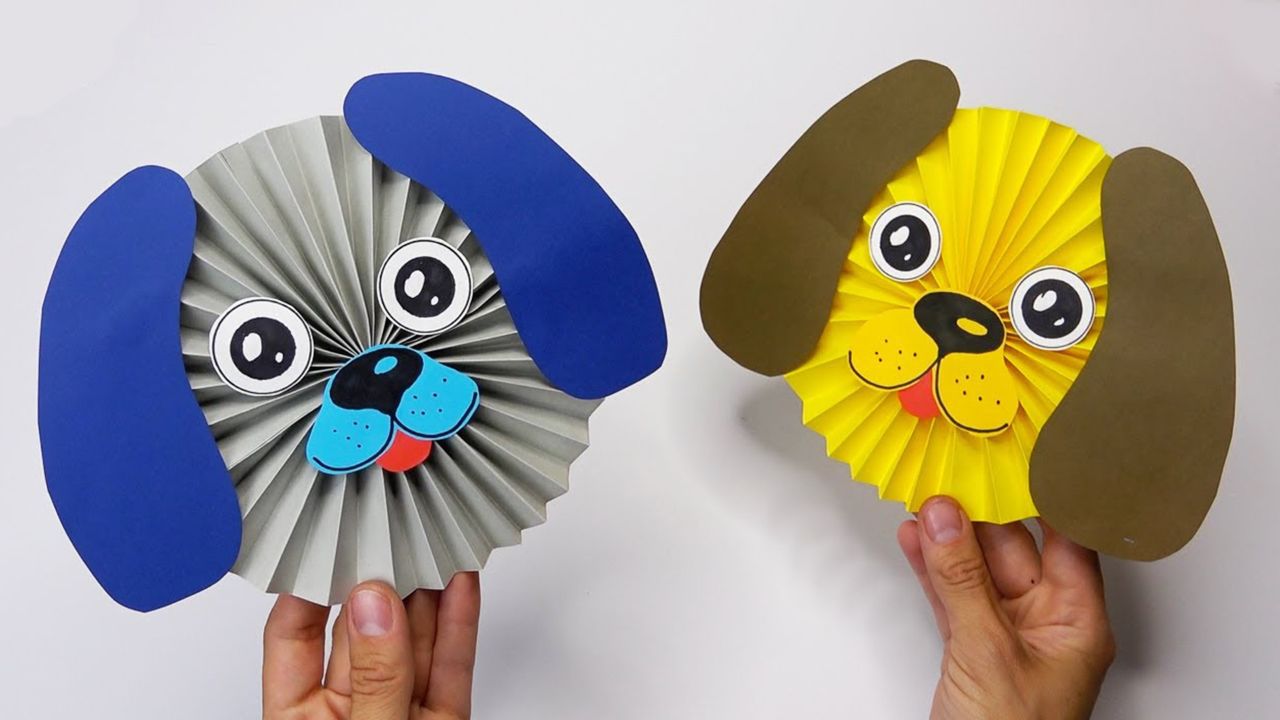 儿童娃娃益智折纸手工:一起来制作憨憨的小狗吧!