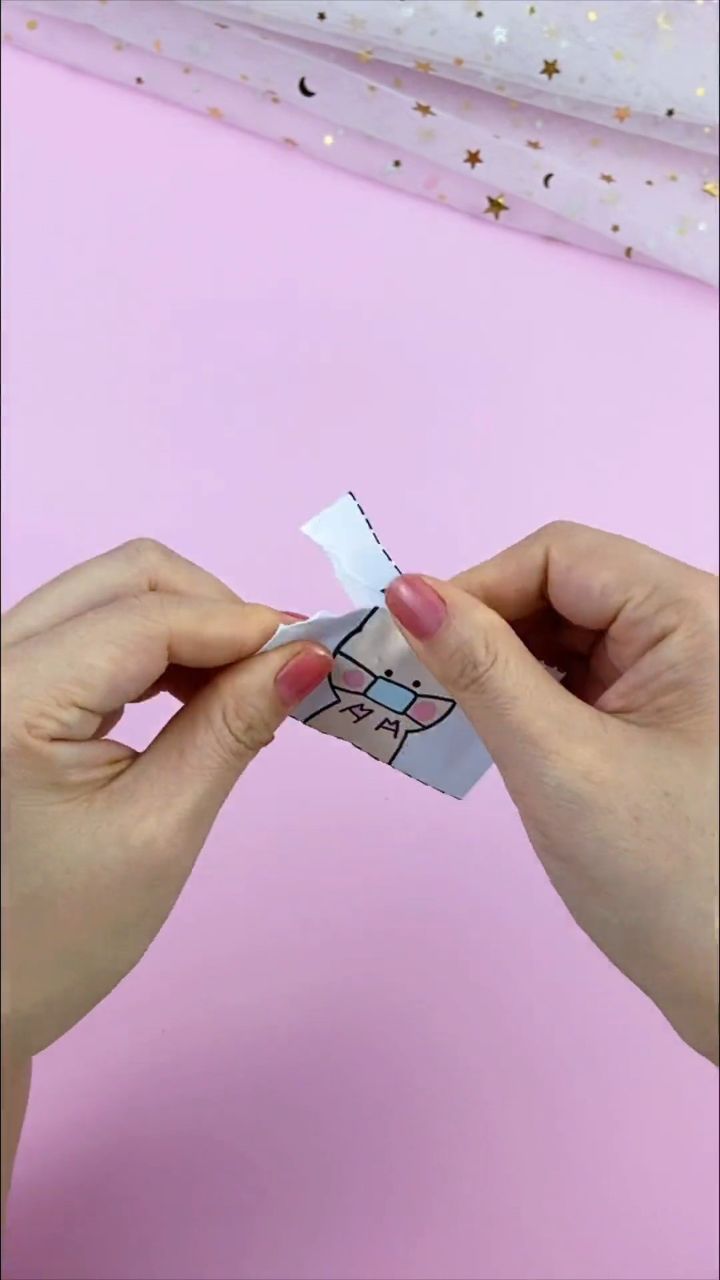 自制连体盲袋撕撕乐教程 自制可爱动物口罩盲袋盲盒