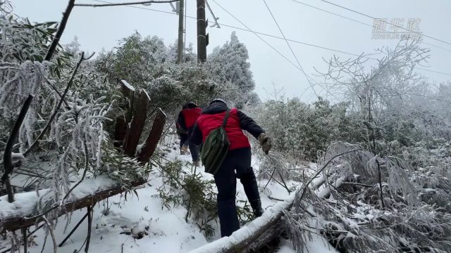 重庆涪陵:海拔1800米 风雪巡线保供电