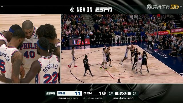 2023/24赛季NBA常规赛：76人 VS 掘金 全场回放
