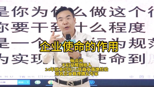 杨流河:企业使命的作用