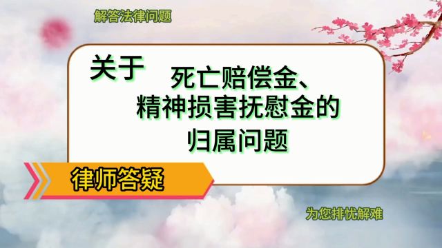 关于死亡赔偿金、精神损害抚慰金的归属问题