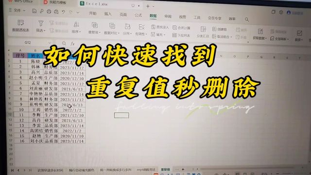 如何快速找到重复值并批量删除