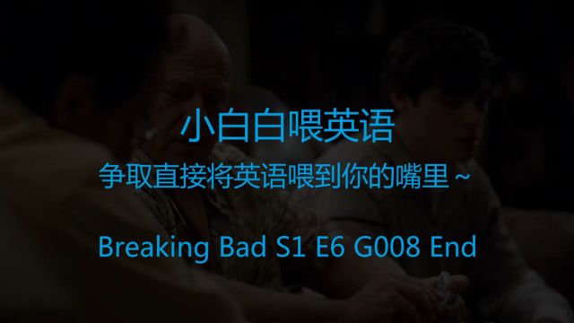 小白白喂英语 绝命毒师 S1 E6 G008 全英版 看电影电视剧学英语