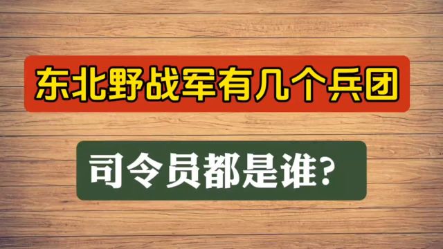 东北野战军改编成“四野”后,有几个兵团,司令员都是谁?