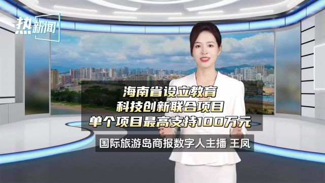 海南省设立教育科技创新联合项目 单个项目最高支持100万元