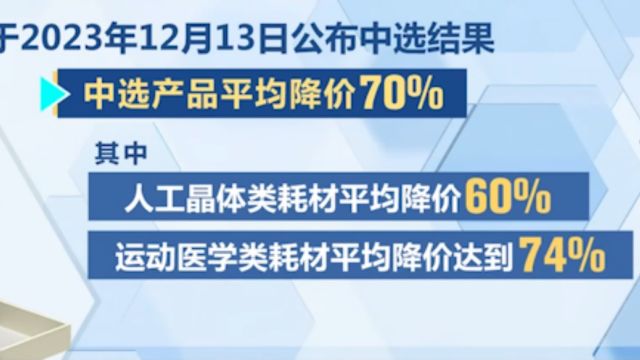 国家组织第四批高值医用耗材集采陆续落地,中选产品平均降价70%