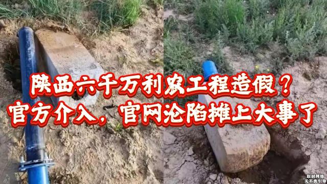 无法无天!陕西六千万利农工程造假官方介入,网友炸锅摊上大事了