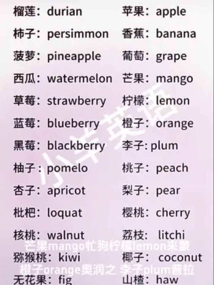 常见水果英语#每天学习一点点 #零基础学英语 #家长必读