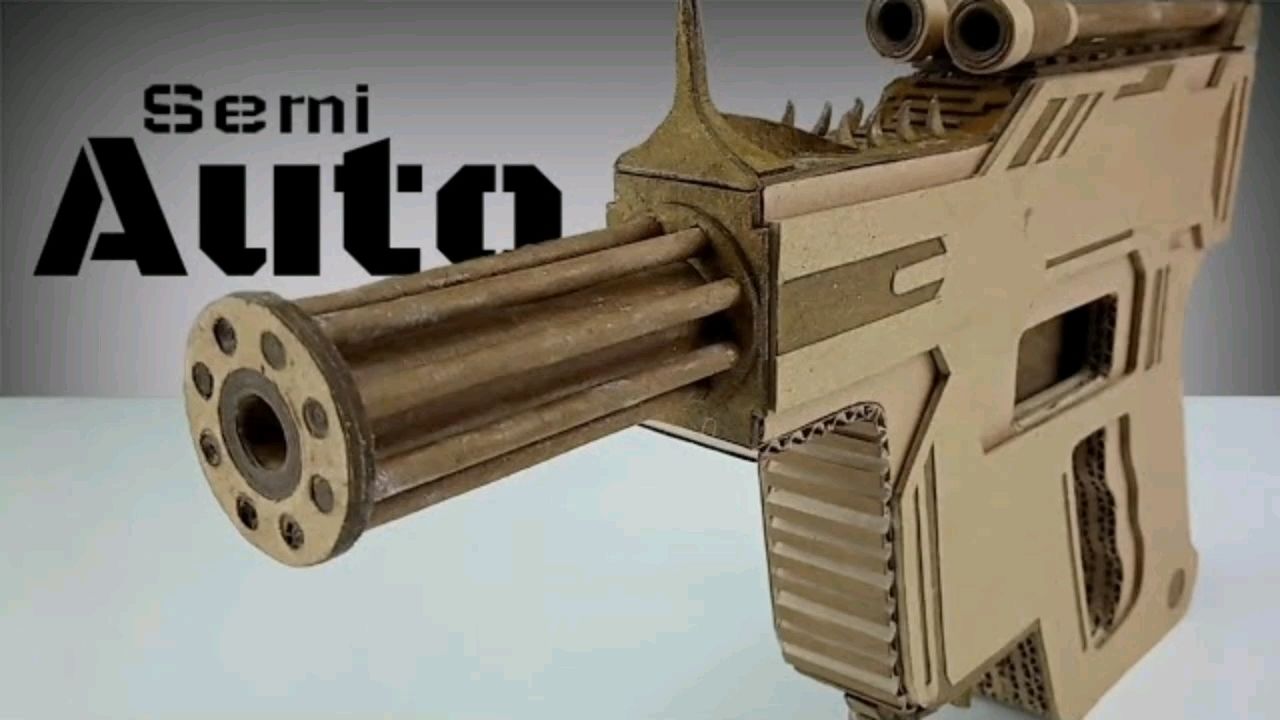 制作半自动纸板玩具枪