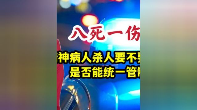 八死一伤!湖北孝感精神病患者杀人会否偿命?病人能否统一管制