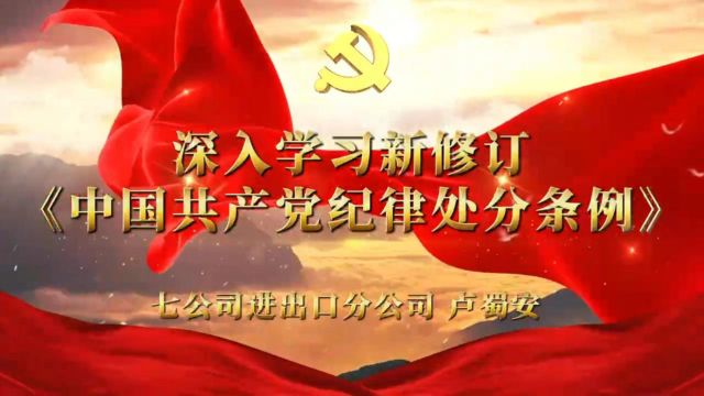 深入学习新修订《中国共产党纪律处分条例》七公司进出口分公司