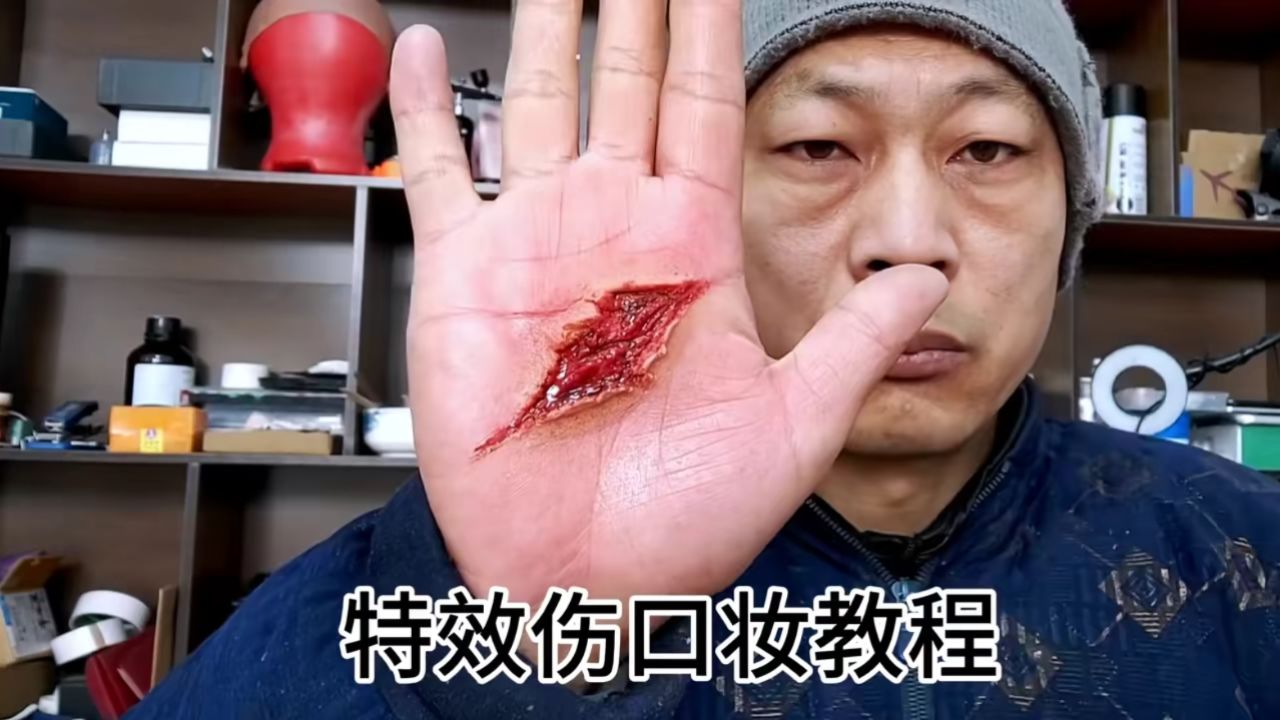 特效伤口妆教程