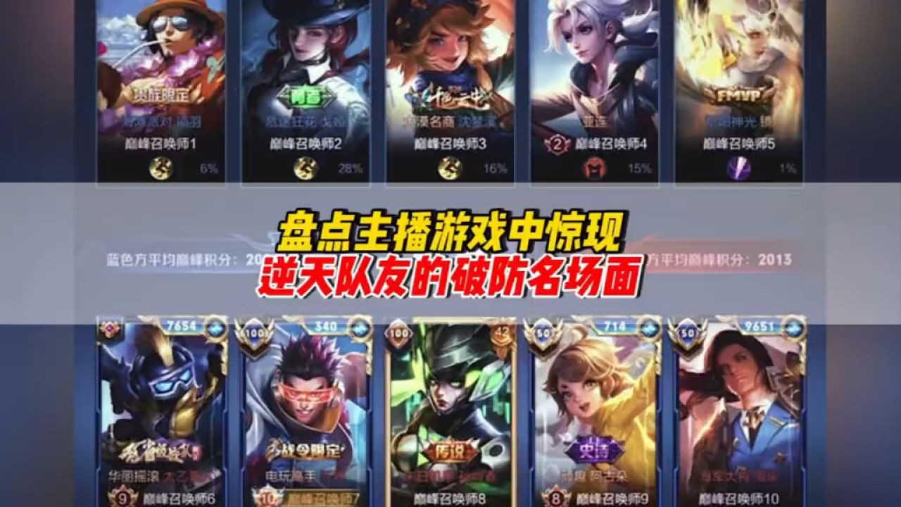 盘点主播游戏中惊现逆天队友六大破防名场面#王者荣耀