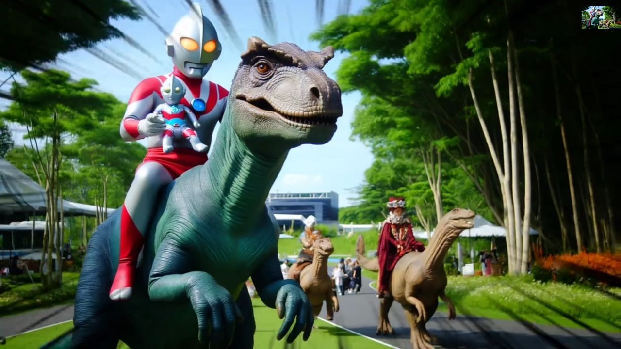 奥特曼:奥特曼骑上霸王龙打怪兽