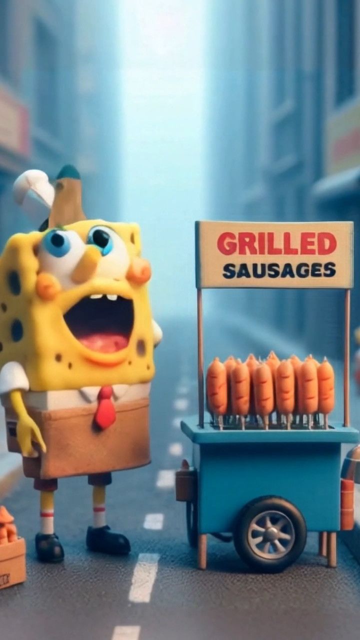 海绵宝宝改行卖烤串啦