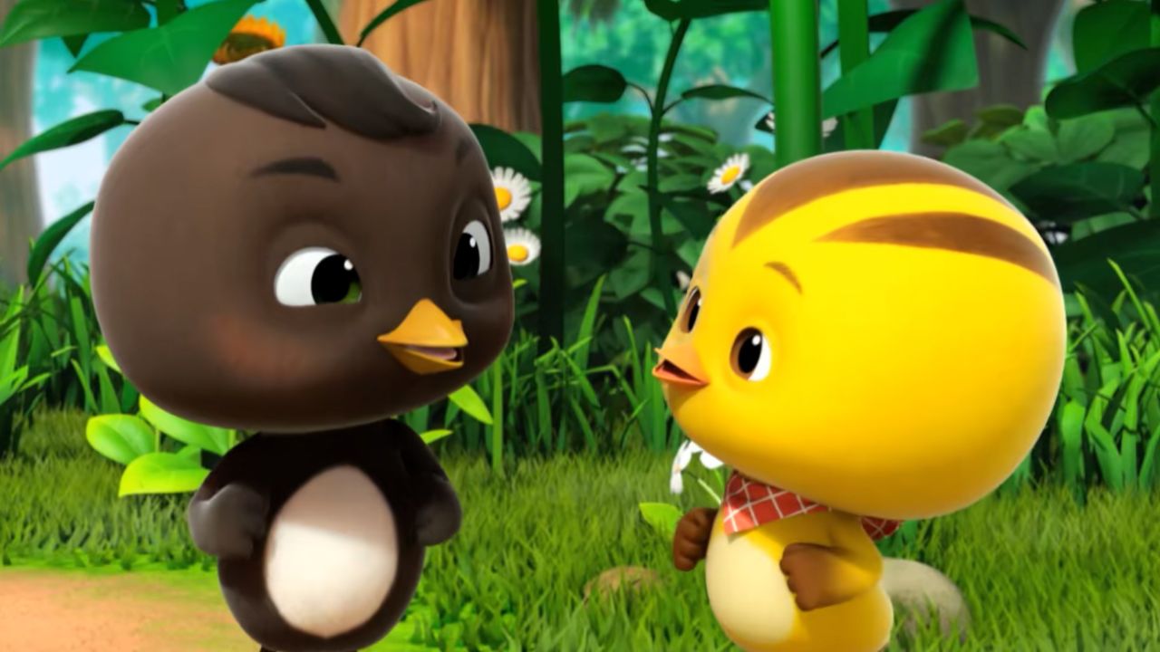 萌鸡小队交到新朋友秧鸡,它们互帮互助,一起玩游戏很开心