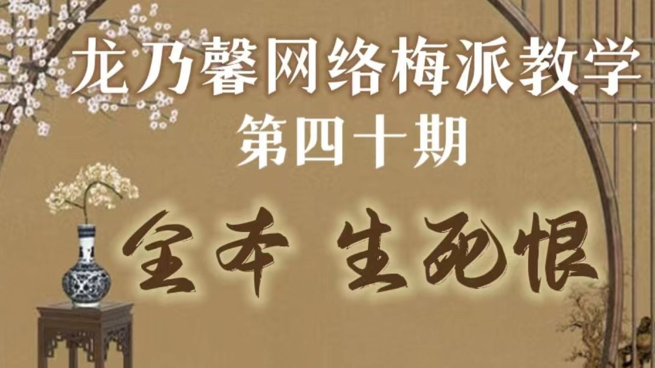 龙乃馨义务网络梅派教学生死恨第八十讲(上)