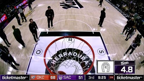 《NBA全场集锦》NBA常规赛：雷霆vs国王第3节英文原声回放