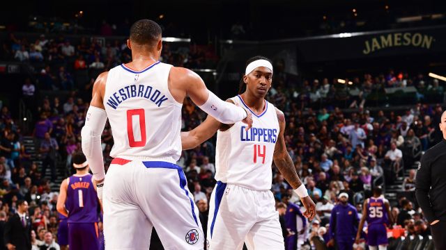 快船105-92太阳 乔治23+7威少快船生涯首三双快船力克太阳成功锁定季后赛