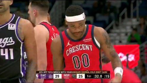 《NBA全场集锦》NBA常规赛：国王vs鹈鹕第1节英文原声回放