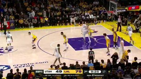《洛杉矶湖人》【回放】NBA常规赛：爵士vs湖人第3节英文原声回放