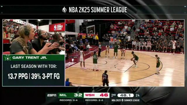 NBA夏季联赛：雄鹿vs奇才第2节英文原声回放