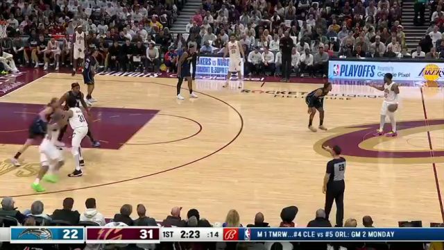 NBA季后赛：魔术vs骑士第1节中文解说回放