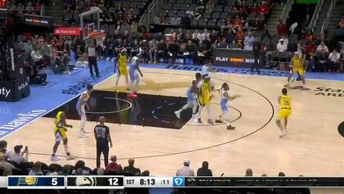 《NBA全场集锦》NBA常规赛：步行者vs老鹰第1节英文原声回放