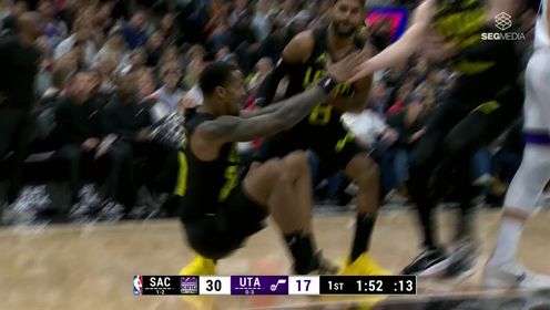 《NBA全场集锦》完全无惧对抗 科林斯篮下顶着防守打成2+1
