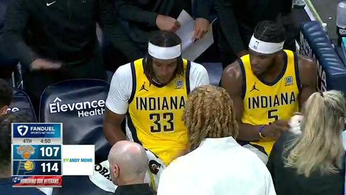 《NBA全场集锦》NBA常规赛：尼克斯vs步行者第4节英文原声回放