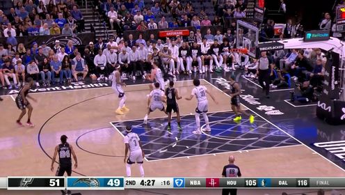 《NBA全场集锦》反击速度快如闪电！小瓦格纳反击快攻一条龙上篮轻取两分