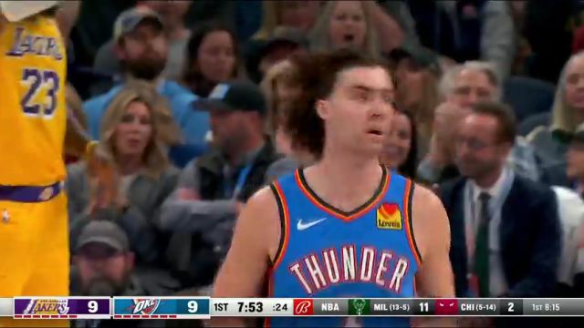 NBA常规赛：湖人vs雷霆第1节中文解说回放