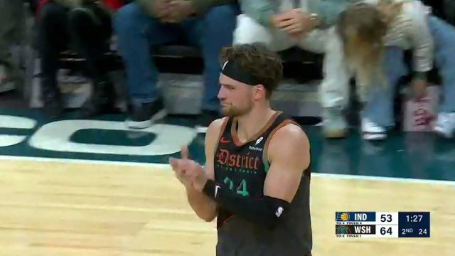 NBA常规赛：步行者vs奇才第2节英文原声回放