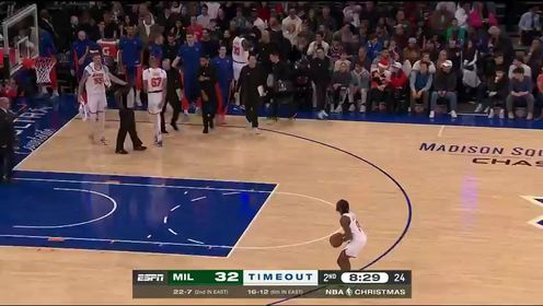 《NBA全场集锦》NBA常规赛：雄鹿vs尼克斯第2节英文原声回放