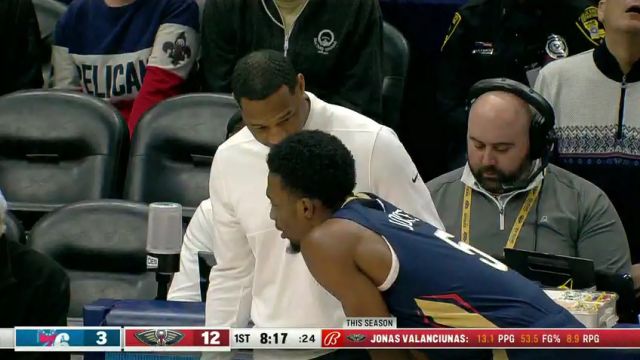 76人vs鹈鹕第1节英文原声回放