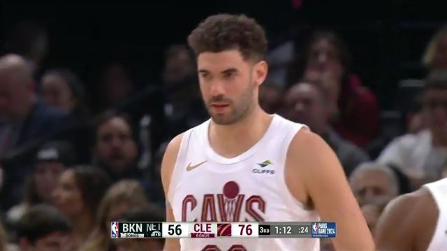 NBA常规赛：篮网vs骑士第3节英文原声回放