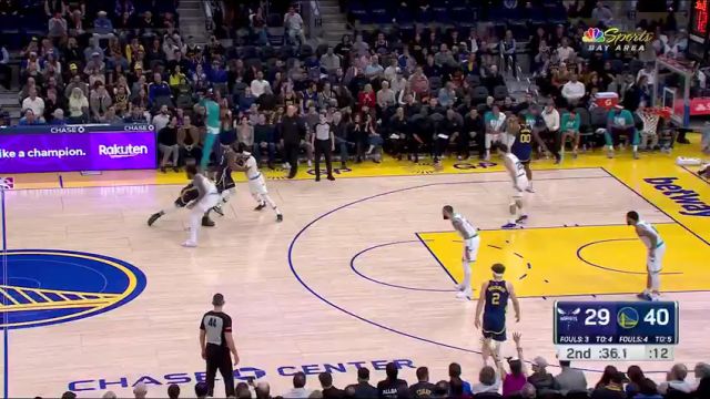 NBA常规赛：黄蜂vs勇士第2节中文解说回放