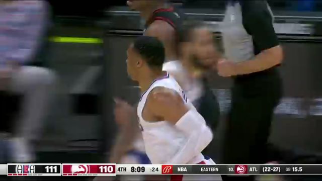 NBA常规赛：快船vs老鹰第4节英文解说回放