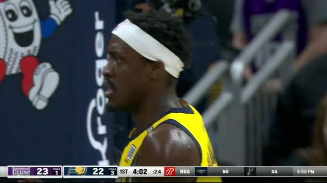 NBA常规赛：国王vs步行者第1节英文原声回放