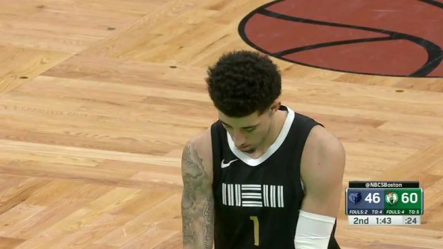 NBA常规赛：灰熊vs凯尔特人第2节英文原声回放