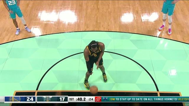 NBA常规赛：勇士vs黄蜂第1节英文原声回放