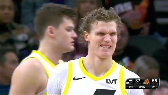 NBA常规赛：爵士vs太阳第2节英文原声回放
