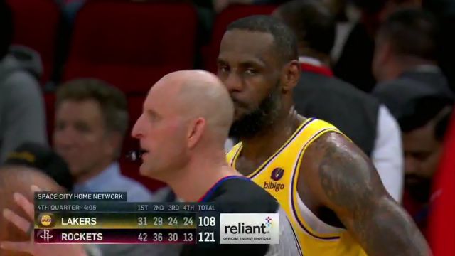 NBA常规赛：湖人vs火箭第4节中文解说回放