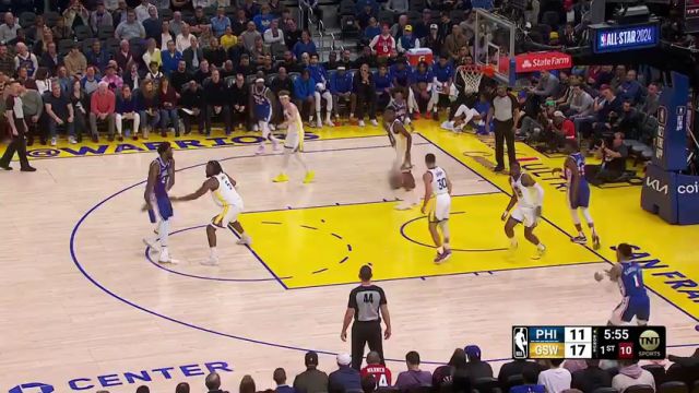 76人vs勇士第1节英文原声回放