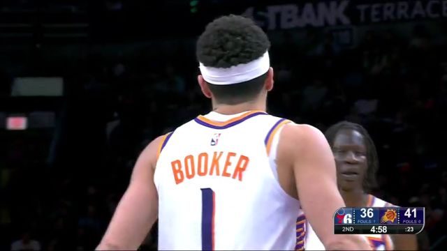 NBA常规赛：76人vs太阳第2节英文原声回放