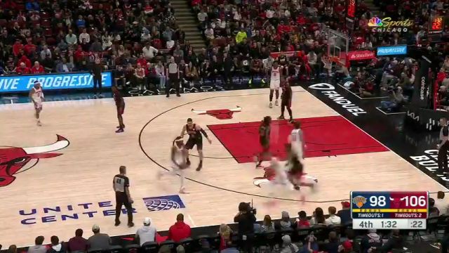 NBA常规赛：尼克斯vs公牛第4节英文原声回放