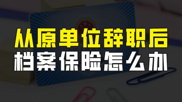 从单位辞职后,自己的档案会去哪里?养老保险又该怎么办?