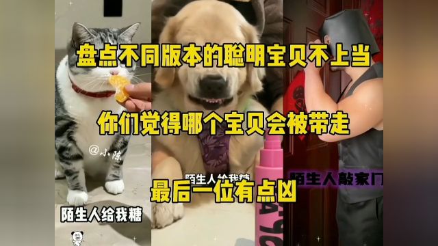 盘点不同版本的聪明宝贝不上当.你们觉得哪个宝贝会被带走?最后一位有点凶.#聪明宝贝不上当 #万万没想到 #看一遍笑一遍